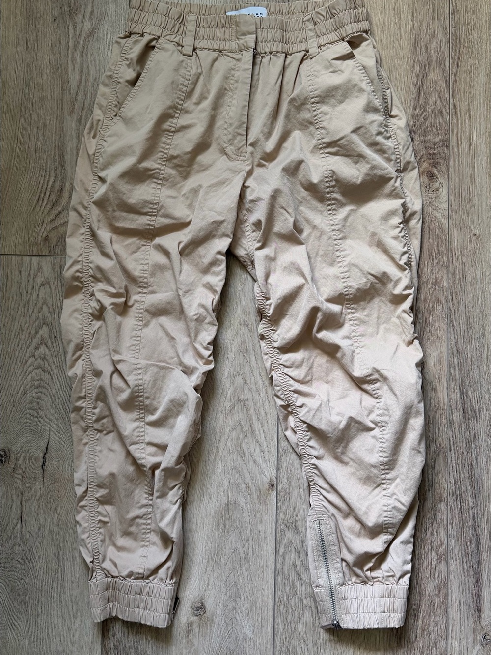 Derek Lam Crosby. Beige Elastic-Waist Jogger Pants